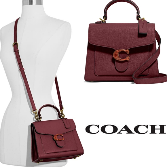 Sold-Tabby Pebbled Leather Flap Bag- Deep Red - Picture 1 of 12